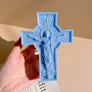 Moule en Silicone Croix pour Bougie Deux Tailles, Moule en Silicone Jésus pour Pâques DIY, pour Résine, Gypse, Ciment Faits Main, Cadeaux de Festival de Luxe - Product Image 4