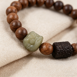 Bracelet unisexe en bois doré poli durable, forme lion Bodhi, perles Mala, accessoires de prière portables, <span class=keywords><strong>méditation</strong></span> quotidienne - Product Image 3