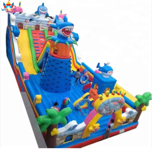 Tobogán Acuático Inflable Tipo Tiburón con Palmera Tropical, Plataforma de Salto, Ecológico, Garantía de 3 Años, Diversión Veraniega Definitiva - Product Image 6