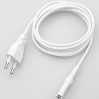 Kabel Daya AC IEC C7 Ke Eropa EU Soket Kabel 2 Pin untuk Lampu Meja Adaptor Printer Speaker Kabel 8 Akhir Putih