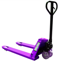 Chariot à palettes manuel robuste 3 tonnes avec cadre stabilisateur, roulements à double rouleaux, hauteur de fourche 90 mm, tout-terrain, garantie 1 an