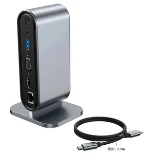 12 в 1 док-станция usb c на VGA + USB-A + PD + SD карта + SD + Ethernet адаптер смарт-ноутбук Стенд usb концентратор для мобильных устройств