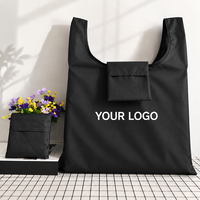 Sacs de courses en polyester 210D avec logo personnalisé, pliables, réutilisables, pour événements promotionnels, cadeaux en gros
