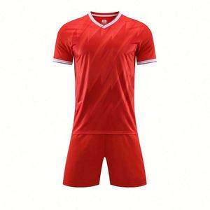 Uniforme de Fútbol Rojo para Adultos, Talla Grande, Venta Caliente, Alta Calidad, 100% Poliéster, Transpirable - Product Image 3