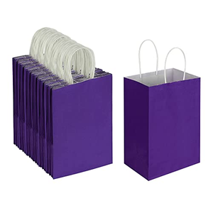 Best-selling Eco-friendly Reusable Sturdy <b>Coloured</b> Kraft Paper Offset Printed Custom Logo Carrier <b>Bags</b> Custom Promotion - Product Image 1