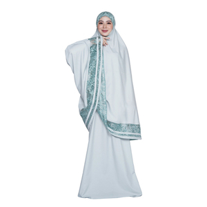 I panni delle donne vestono l'abbigliamento musulmano tradizionale all'ingrosso Robe Turban Wear Ruche Jilbab <span class=keywords><strong>Muhammed</strong></span> pregano il Hijab lungo di preghiera - Product Image 1