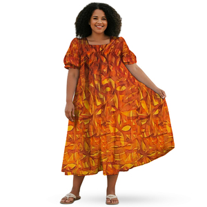 Vestido Mumu Polinesio Micronésico al por Mayor, Vestido Informal Bohemio para Mujer, Talla Grande, con Estampado Tribal <span class=keywords><strong>Elei</strong></span>, Suministro Directo - Product Image 2