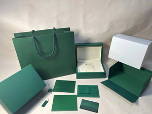 Green Custom <b>Watch</b> Box with Protective Leather and Velvet Material High End Brands Packaging <b>Case</b> with Certificate Book - Product Image 4