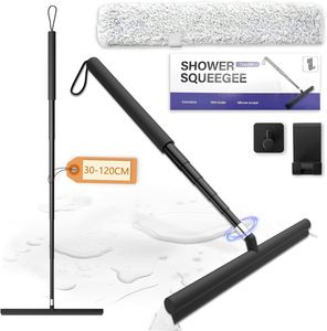 Raclette de douche en silicone à long manche avec perche télescopique pour vitres - Product Image 1