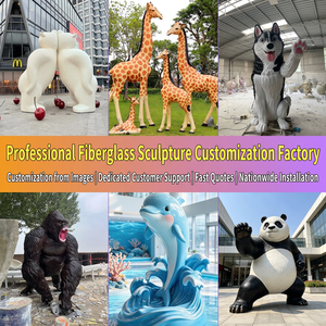 ประติมากรรมสัตว์ในสวนรูปยีราฟ ช้าง เสือ ทำจากเรซิ่นขนาดเท่าตัวจริง - Product Image 2