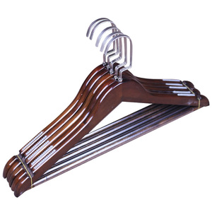 Porte-vêtements double niveau en bois de style moderne de luxe pour femmes, idéal pour les magasins de vêtements, écologique, vente en gros - Product Image 5