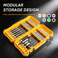 Set Obeng KIWALL 43 PCS, Bit Magnetik Baja S2 Hex 1/4 inci & Kit Soket dengan Kotak Penyimpanan untuk Bor Listrik & Obeng Impuls