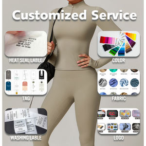 เสื้อโยคะแขนยาวแบบนิ่มสำหรับผู้หญิงเสื้อเชิ๊ตแขนยาวเสื้อเชิ๊ตแขนยาวซิปครึ่งนิ้วสำหรับวิ่งออกกำลังกายฟิตเนสป้ายได้ตามต้องการแฟชั่น - Product Image 3