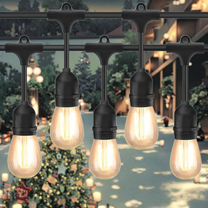 48 pies S14 solar al aire libre en vacaciones iluminación jardín alimentado cadena luces con bombillas Led Edison - Product Image 6