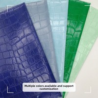 Cuir artificiel PVC 1,0 mm à motif écossais, doublé de fausse coton-éponge, tissu d'ameublement souple et épais à grain crocodile Y1829