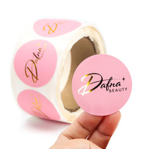 Ronde Sticker Fabrikant Custom Vinyl Roze Folie Label Stickers Waterdicht Oliebestendig <span class=keywords><strong>Eco</strong></span> Vriendelijk Voor Verpakking - Product Image 1