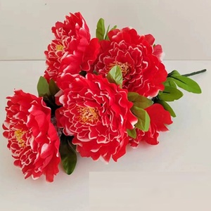 MSH Fleurs artificielles en soie de pivoine luxueuses à 7 têtes, fleurs de décoration de salle - Product Image 2