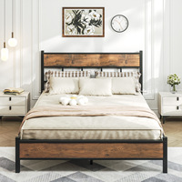 Lit double en fer moderne et minimaliste pour chambre à coucher, dortoir, hôtel, appartement, modèle simple B28 200x150cm, cadre de lit