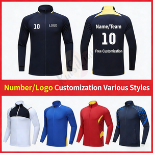 Preisgünstiger Hochwertiger Trainingsanzug Großhandel Langarm Fußball-Jacke Herren Reißverschluss-Jogginganzug - Product Image 4