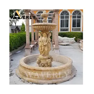 Fancy Decorative Outdoor Water Marble Fountain For Urban Square Woman Statue Marble Fountain For Decoration