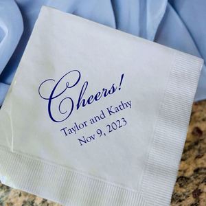 Servilletas de Cóctel Personalizadas con Temática de Boda, Servilletas Personalizadas para Pizza, Bar, Fiesta, Compromiso, Cena de Práctica - Product Image 1