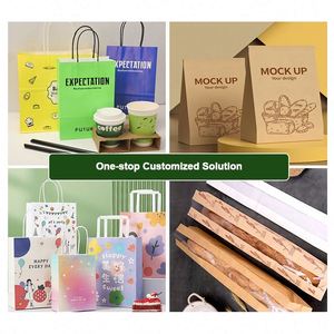 ถุงกระดาษคราฟท์สีน้ำตาลหนา 120 แกรม เคลือบด้าน พิมพ์โลโก้ตามสั่ง สำหรับร้านกาแฟแบรนด์หรู - Product Image 2