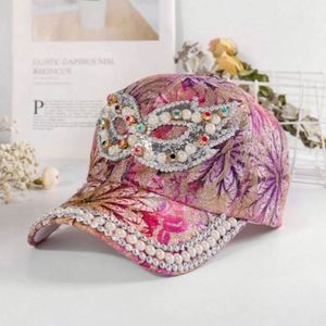 Casquette de baseball unisexe originale en strass, style sportif, 6 panneaux, en tissu polyester/coton courant, vente en gros - Product Image 4