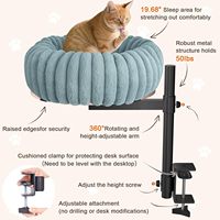 Lit pour chat avec cadre en métal de 50lb rotatif à 360 ° pour bureau à domicile, hamac pour table