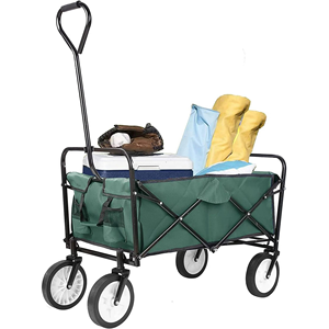 Chariot de plage pliable portable, chariot utilitaire de camping, chariot de jardin en métal, chariot à main, chariot extérieur avec structure de plateforme - Product Image 3