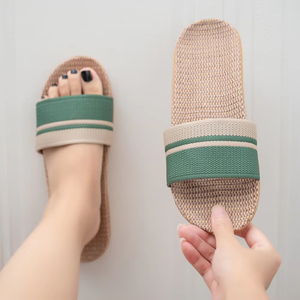 Summer Women Linen Slippers Anti-Slip Lightweight <b>Soft</b> Home <b>Shoes</b> Breathable Indoor Casual Slippers Comfortable Household - Product Image 4
