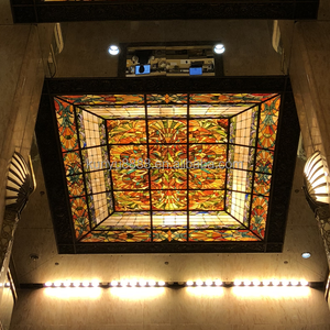 Customized China Factory Supply Solid Indoor Bar <b>Hall</b> Villa Hotel Church Cathedral Stained Glass Skyline Dome - Product Image 4