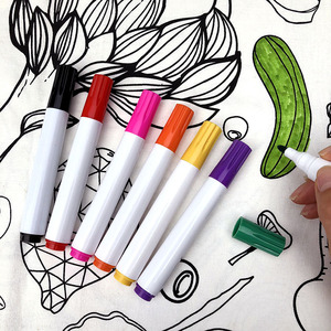 Hot Selling 20-Color T-shirt <b>Fabric</b> Marker <b>Pen</b> Non-Washable Permanent With Flat and Oblique Brush Tips - Product Image 6
