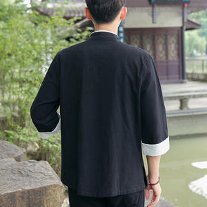 <span class=keywords><strong>เสื้อ</strong></span>เชิ้ตผู้<span class=keywords><strong>ชาย</strong></span>สไตล์ชาติพันธุ์ แขนสามส่วน <span class=keywords><strong>คอ</strong></span><span class=keywords><strong>จีน</strong></span> ประดับลูกปัด ผ้าฝ้ายลินิน สำหรับฤดูใบไม้ผลิ ฤดูร้อน ฤดูใบไม้ร่วง รุ่นใหม่ - Product Image 3