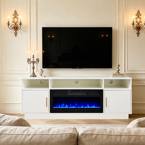 <span class=keywords><strong>Meilleur</strong></span> support TV d'intérieur autoportant avec flamme dynamique, blanc, moderne et luxueux, avec <span class=keywords><strong>foyer</strong></span> intégré et chauffage - Product Image 1
