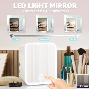 EUHOMY <b>Mini</b> Fridge 5L <b>AC</b> DC Portable Cooler Warmer With LED Mirror For Skincare Cosmetics Desktop Beauty Refrigerator - Product Image 4