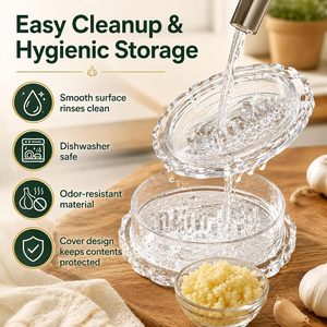 Utensilio Manual Transparente para Picar Ajo y Jengibre, Prensa <span class=keywords><strong>de</strong></span> Ajo para Ajo, <span class=keywords><strong>Cebolla</strong></span>, Jengibre y Hierbas, para Cocina Casera - Product Image 5