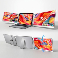 Moniteur portable triple rotation à 360 ° 15.6 pouces Multisystème USB C extension d'écran d'ordinateur portable moniteur double écran pour les entreprises