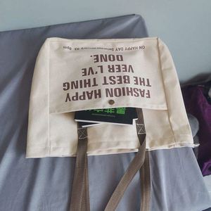 Original Custom Logo Letter Cotton Canvas <b>Tote</b> <b>Bag</b> with Pocket <b>Zipper</b> - Product Image 6