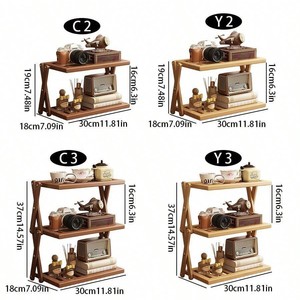 Support de rangement pour tasses de bureau, organisateur en bambou à 3 niveaux, type sur pied, pour le bureau, la cuisine, la salle de bain, le rangement des maquillages - Product Image 3