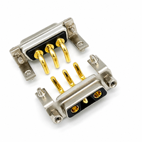 Konektor D-SUB 3W3 3V3 Male Female Sudut Kanan PCB Mount Arus Tinggi Daya Soket D-Sub dengan Braket Emas Padat