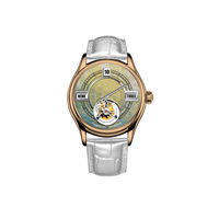 Montres mécaniques tourbillon pour hommes, nouveau design motif fleur de glace, avec fonction heures sautantes, lumineuses et étanches, fabrication OEM/ODM