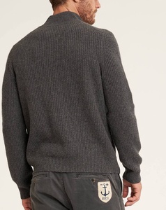Cardigan di Lusso da Uomo con Zip in Puro Cashmere 100% a Costine Taglie Forti - Maglione in Lana e Cashmere con Logo Personalizzato - Product Image 2