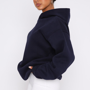 Sweats à capuche surdimensionnés sans ficelle en coton brodé épais et épais avec logo personnalisé de haute qualité pour femmes fabricant de mousse 3D pour femmes - Product Image 4