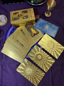 メーカー格安12*7CMゴールドフォイルタロットデッキ78個カラー印刷PVCプレイングボードゲームオラクルカードガイドブック付き - Product Image 2
