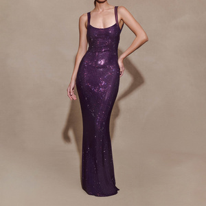 Purple Color Dress - Purple Wine Colour Dress - Elegant Design