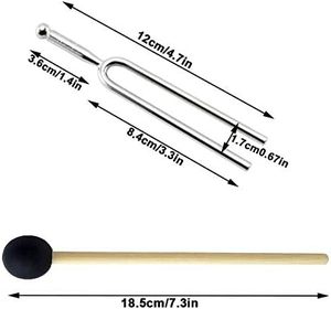 Juego de horquillas de afinación mecánica, paquete de 3 A440Hz, sintonizador de <span class=keywords><strong>guitarra</strong></span> de violín estándar de 440Hz, martillo de silicona para <span class=keywords><strong>guitarra</strong></span> de Violín de fagot - Product Image 2