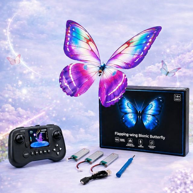 Dwi Dowellin Bionic Butterfly - Sensor Assisted Drone ,LED Lighting & 4-Axis Gyro Stabilizer Next-gen Flapping Wings for Pilots