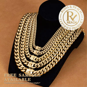 Collar de Joyería de Moda de Acero Inoxidable Chapado <span class=keywords><strong>en</strong></span> <span class=keywords><strong>Oro</strong></span> de 18K, Lujoso y Elegante, Estilo Cadena Cubana de Miami, Impermeable y que No se Desvanece - Product Image 3