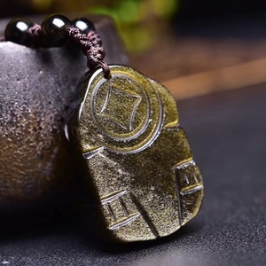 Colgantes de cristal de cuarzo Natural, collar de oro obsidiana, dragón, Tortuga, bestia - Product Image 4