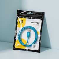 Bolsa de Embalaje Personalizada con Cierre Hermético para Cable USB HDMI, con Ventana y Sellado de Tres Lados, de Lujo, Reutilizable, para Accesorios de Carga y Datos